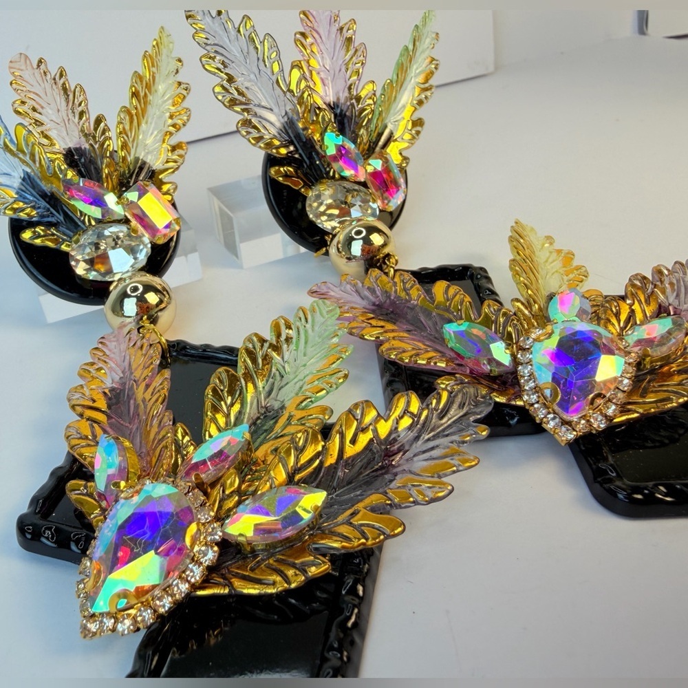One of a kind festival earrings / carnival earrings - Picture 3 of 6
